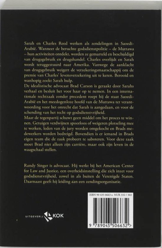Boekomslag van "Het Vonnis" met Nederlandse tekst en ISBN-barcode.