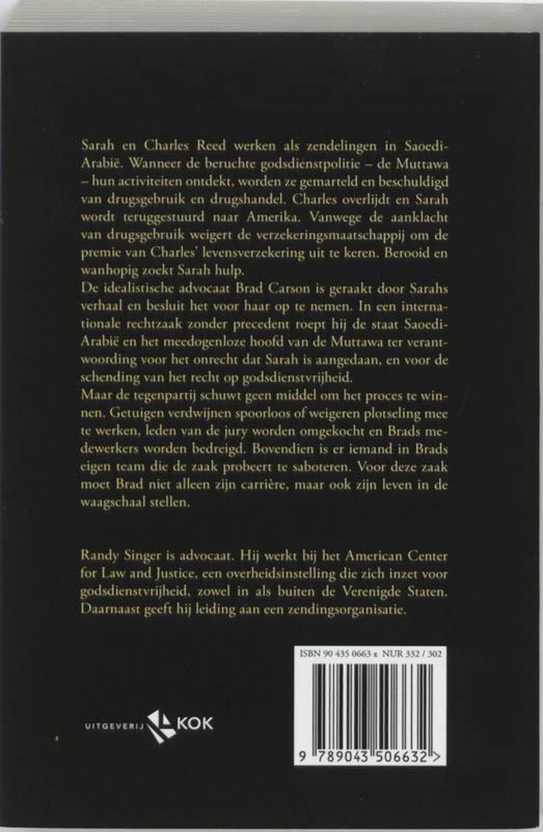 Boekomslag van "Het Vonnis" met Nederlandse tekst en ISBN-barcode.