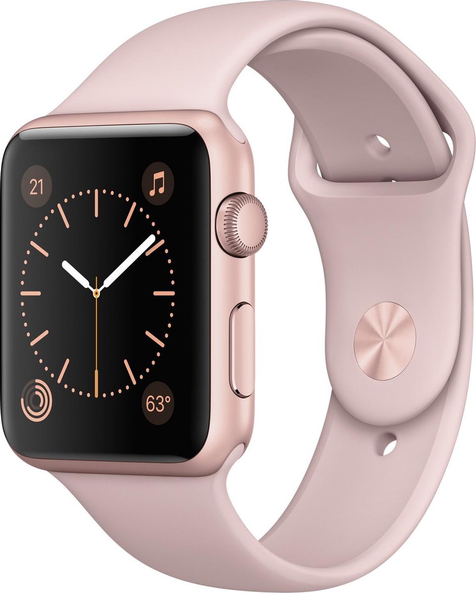 Apple Watch Series 2 Smartwatch 42mm Spacegrijs Aluminium Zwart sportband bol