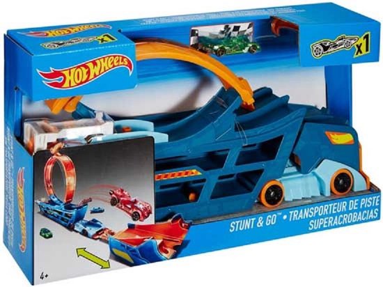 Hot Wheels Truck Hauler Stunt & Go Toy Review  Kids Juguetes  Hotwheels 