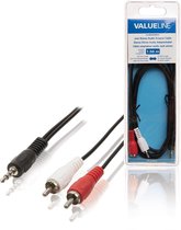 Valueline VLAB22200B15 1.5m 3.5mm 2 x RCA Zwart, Rood, Wit audio kabel