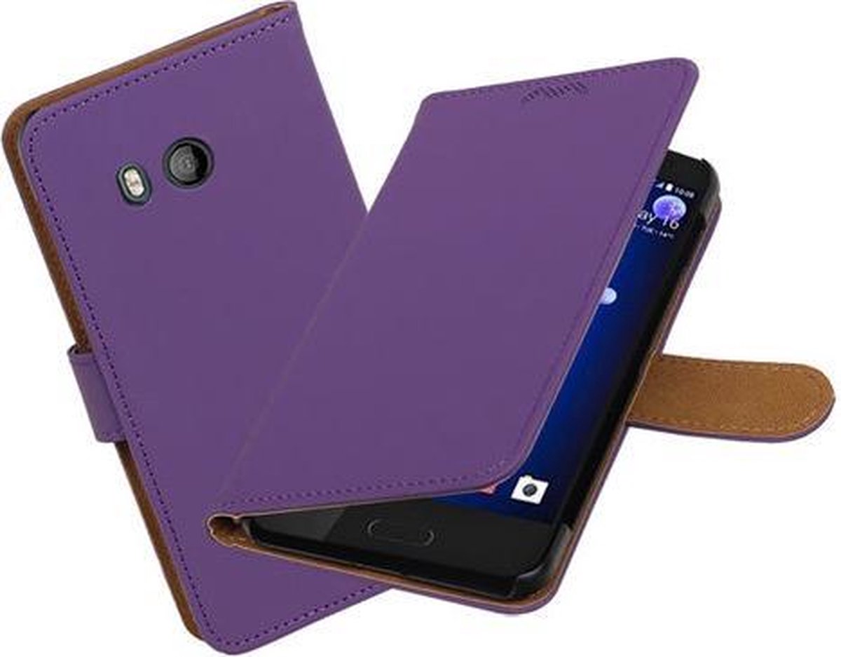 BestCases.nl HTC U11 Effen booktype hoesje Paars