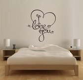 Muursticker - I Love You - 58x64 - Zwart