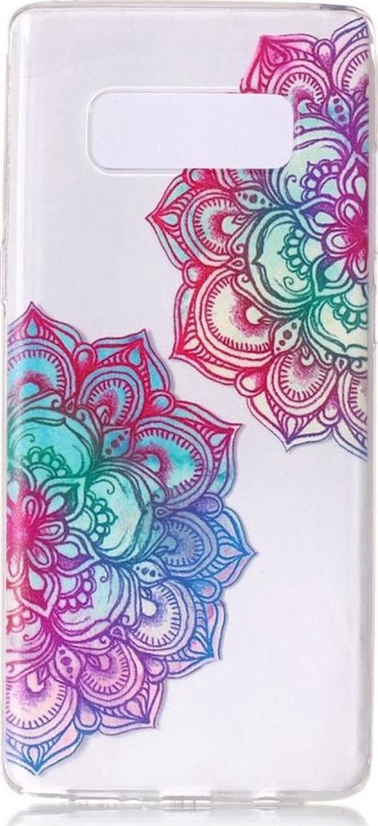 Shop4 - Samsung Galaxy Note 8 Hoesje - Zachte Back Case Lotus Transparant