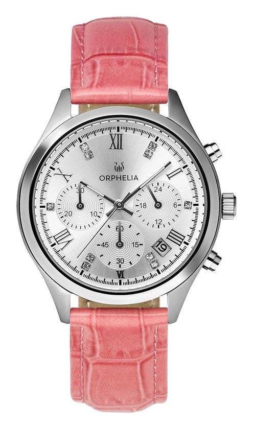 Orphelia Regal OR31801 Horloge - Leer - Roze - Ø 38 mm