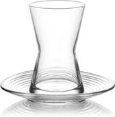 Turkse Theeglazen & Schoteltjes (set 12-delig)