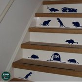 Muis trapstickers muizen met kaas decoratie