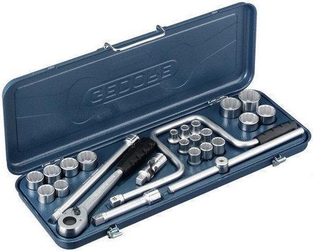 Gedore dopsleutelset d 19 tmu-10 / 25-dlg 1/2 inch / 10-32mm Gedore dopsleutelset d 19 tmu-10 / 25-dlg 1/2 inch / 10-32mm