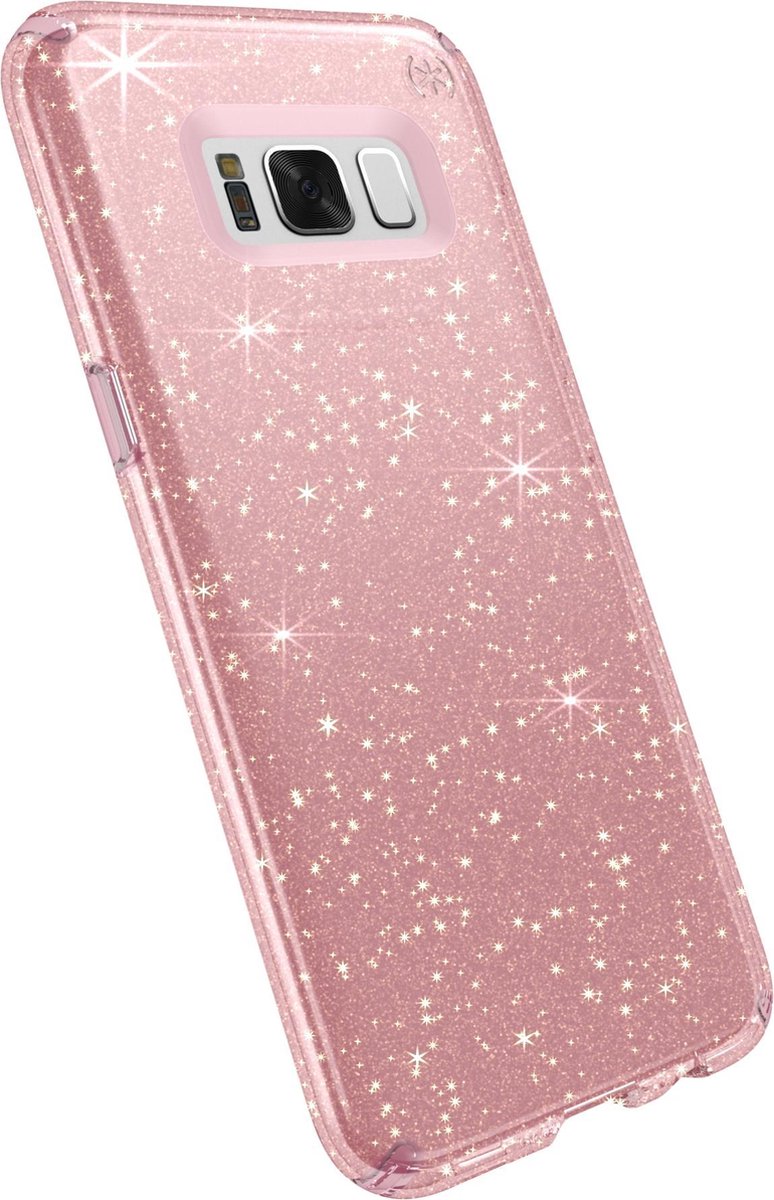 Speck Presidio Clear Glitter - Samsung Galaxy S8+ Case - Clear with Gold Glitter / Rose Pink