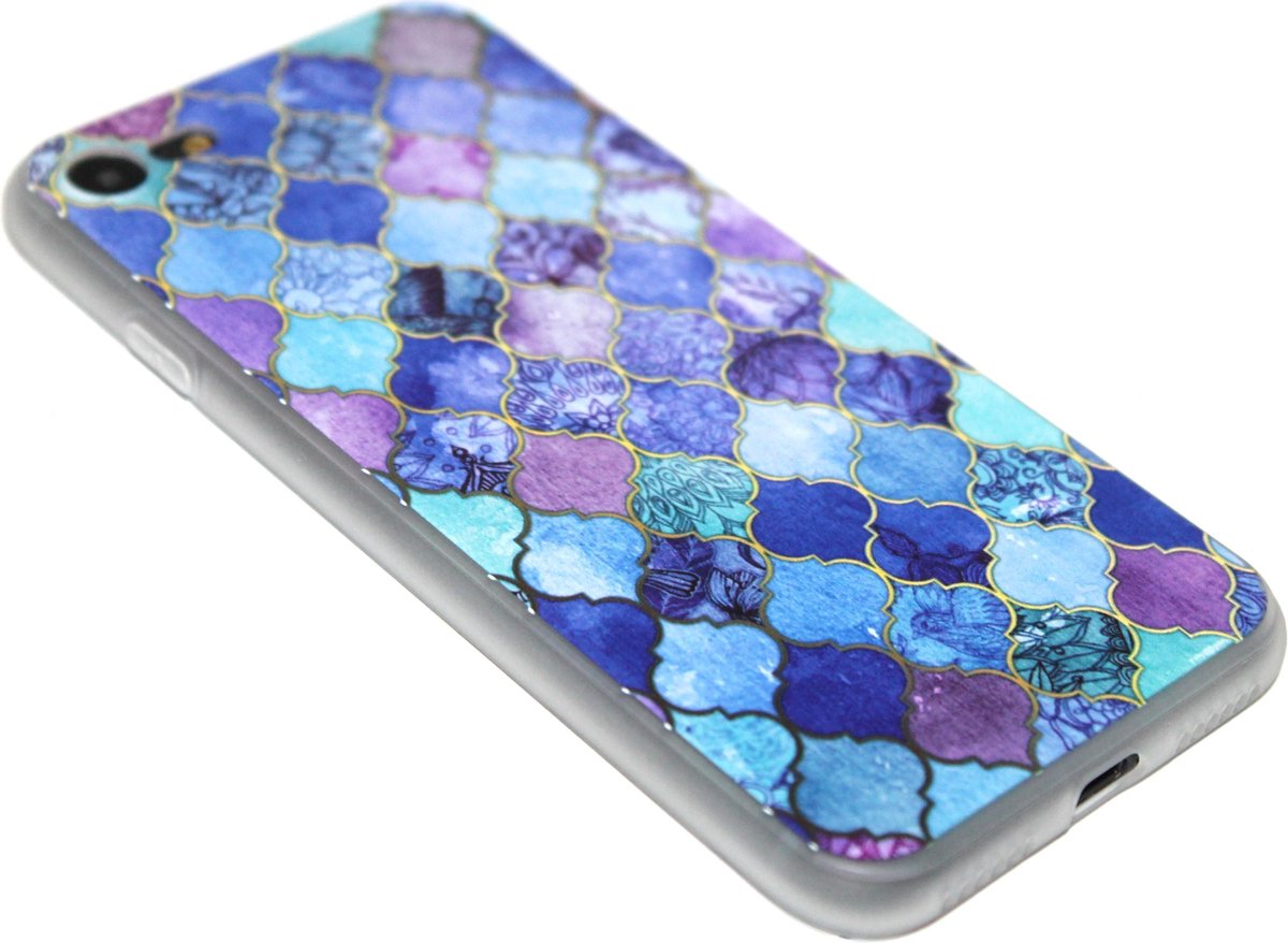 Scrub hoesje blauw Geschikt voor iPhone SE (2022/ 2020)/ 8/ 7
