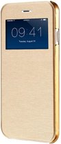 iPhone 7 flip cover met venster - goud