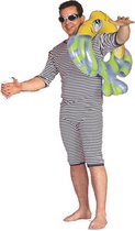 Dorus badpak blauw/wit gestreept voor volwassenen