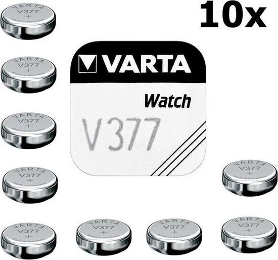 10 Stuks Varta V377 27mAh 1.55V knoopcel batterij | bol.com