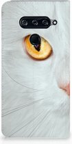 Coque LG V40 Thinq Make Witte Cat