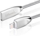 DrPhone ALU2 - Volledig Aluminium IOS Lightning 8-pin USB-kabel – Datakabel / Oplaadkabel - Robuust / Anti-Knik Geschikt voor iPhone - 1 Meter