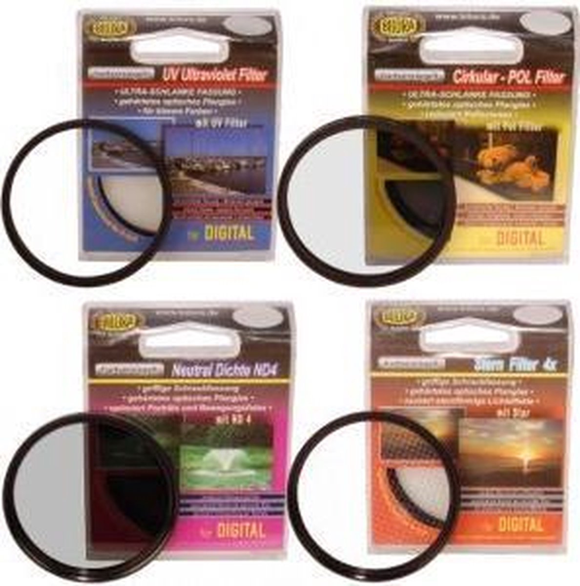 Bilora 1x elk polarisatie/grijs/ster/uv filter, 72 mm