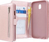 Samsung Galaxy J3 2017 hoesje - CaseBoutique - Rose goud - Kunstleer - Met Rits Vakje Muntvakje