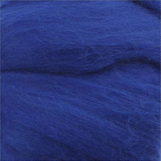 Merino wol, 21 micron, koningsblauw, 100 gr - Creotime
