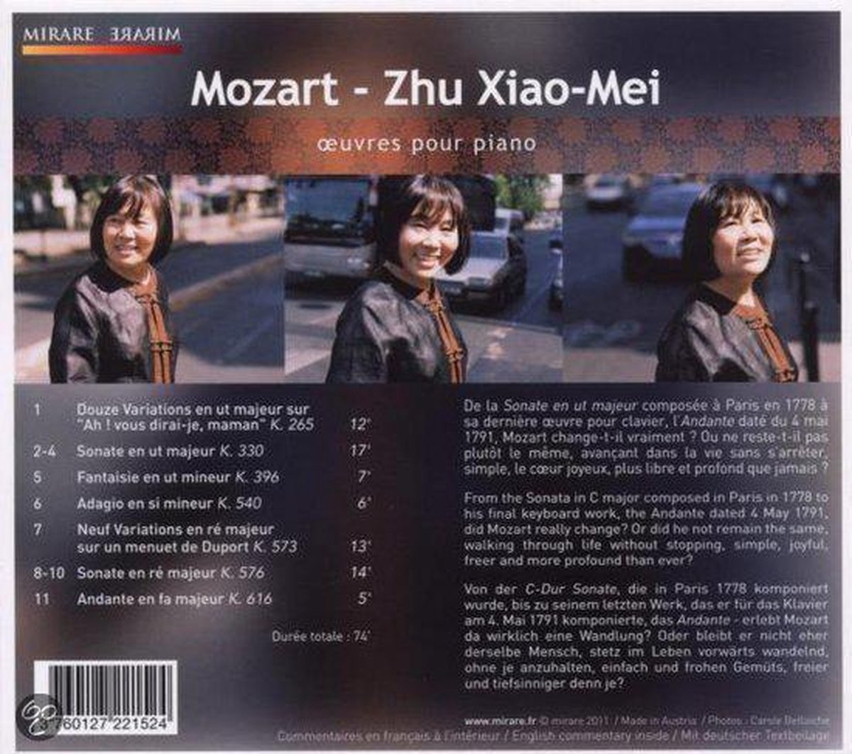 Zhu XiaoMei Mozart Oeuvres Pour Piano, Zhu XiaoMei CD (album) Muziek