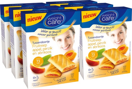 Minimaliseren Gelijkmatig Berouw Weight Care snack reep appel-perzik en abrikoos - 6x10 stuks | bol.com