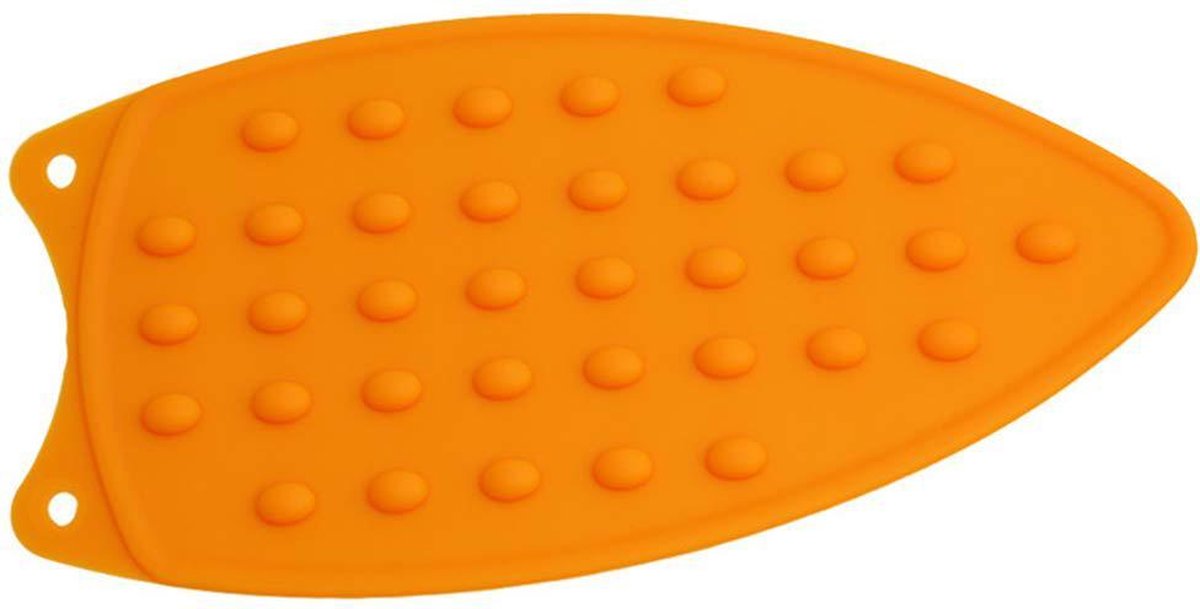 Goedkoopste Siliconen mat strijkijzer / strijkbout - oranje - strijkboutmat 27x15 cm.