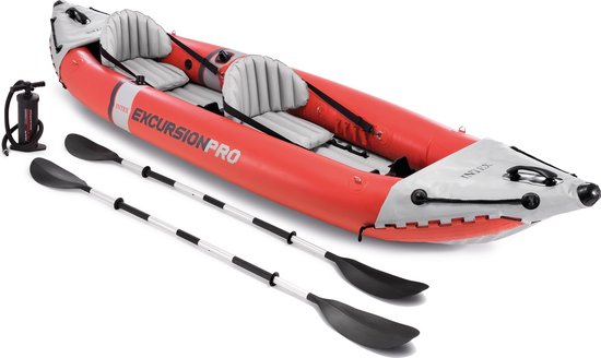 Intex Excursion Pro Kayak Set - 384L x 94B x 46H cm - Inclusief peddels en pomp