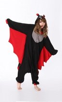 KIMU Onesie vleermuis pak vampier kostuum - maat XL-XXL - vleermuispak halloween