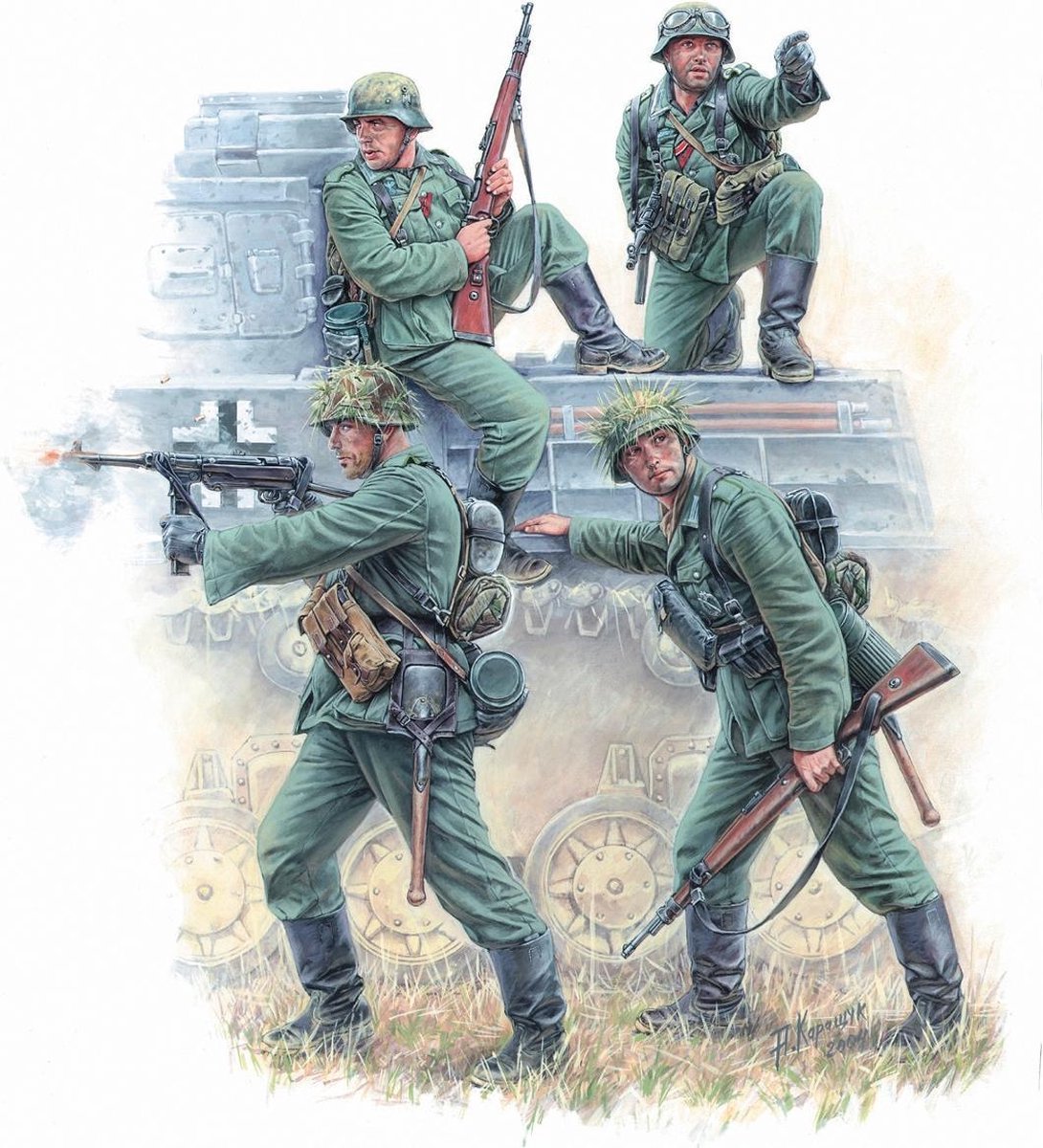 Zvezda Modelbouwpakket Militaire voertuigen - 3582 German Panzergrenadiers WWII Plastic - 1:35 - Modelbouw