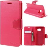 Goospery Sonata Leather case hoesje Samsung Galaxy S6 Edge Plus donker roze