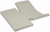 Damai - Hoeslaken dubbele split (tot 35 cm) - Katoen - 180 x 200 cm - Mushroom