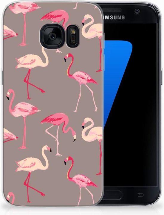 Coque Téléphone pour Samsung Galaxy S7 TPU Bumper Silicone Étui Housse Flamant
