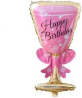 Folie ballon champagne glas roze