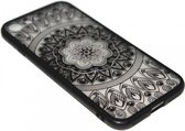 Mandala bloemen hoesje zwart Geschikt voor iPhone 6 (S) Plus