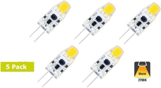 sokken Bereid Overtreden 5 Pack Integral G4 LED 1,1 watt extra warm wit 2700K transparante lens |  bol.com