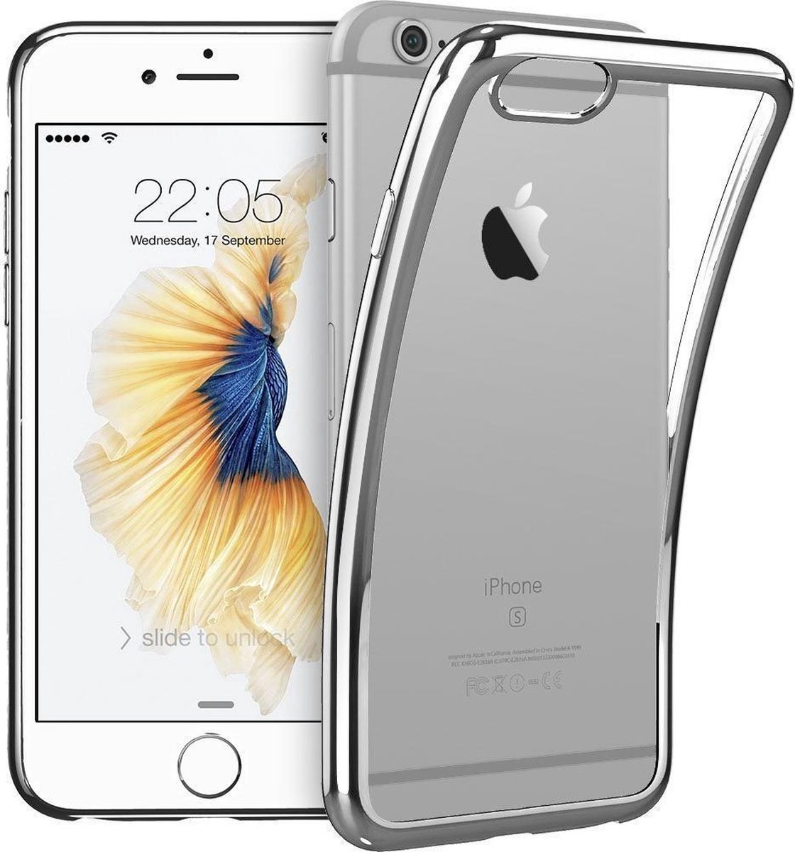 Plating Bumper Soft Flexible hoesje iPhone 7 zilver