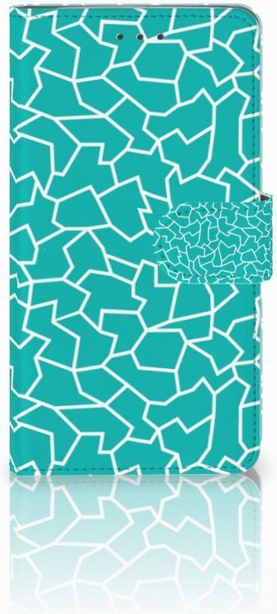 Boekhoesje voor Samsung Galaxy J7 2016 Hoesje Cracks Blue