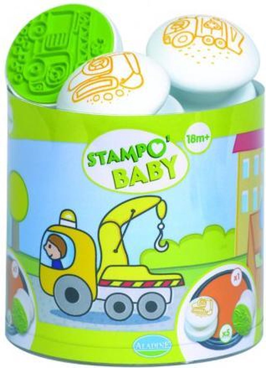 Aladine stempelset voertuigen voor baby's - creatieve stempels.