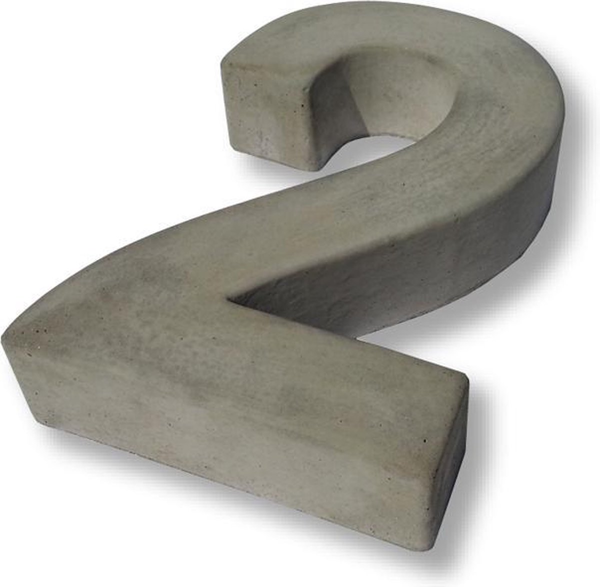 Huisnummer Beton, cijfer 2, Hoogte 20 cm