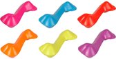 Flamingo Hondenspeelgoed Rubber Bot - Blauw/Rood/Oranje/Geel/Roze/Paars - 14 x 5 x 4.5 cm