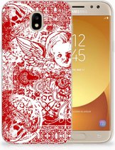 Geschikt voor Samsung Galaxy J5 2017 TPU Hoesje Design Angel Skull Red