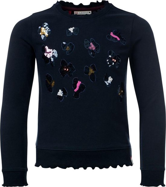 Looxs Revolution - Navy sweater met pailletten - Maat 92 - Artikelnr 932-7320-175