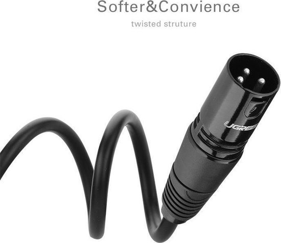 Tisino XLR naar 6,35 mm jack microfoonkabel, XLR vrouwelijk naar 6,35 mm ( 1/4) TS Mono Mic Lead Mic Cord voor dynamische microfoon, 3m