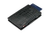 Garzini Magic Wallet Cavare met Card Sleeves RFID Leder Croco Zwart