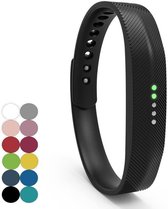 Siliconen sportbandjes voor de Fitbit Flex 2 met druksluiting - Maat S - Zwart