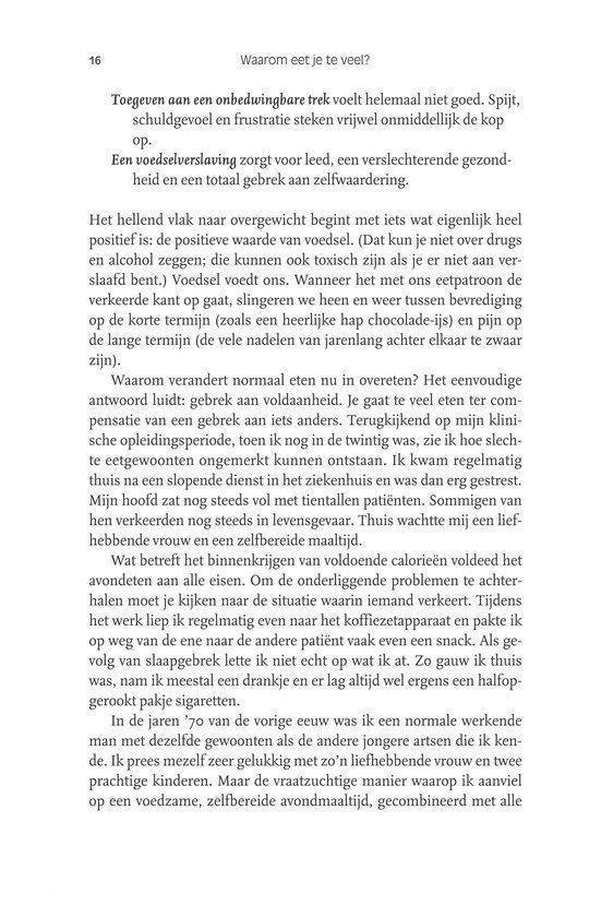 Boekpagina met tekst over eetgedrag en gewichtsverlies.
