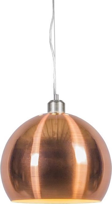 Globe 28 - Hanglamp met lampenkap 1 lichts- koper | bol.com