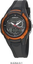 Nowley 8-6264-0-1 analoog/ digitaal horloge 40 mm 100 meter zwart/ oranje
