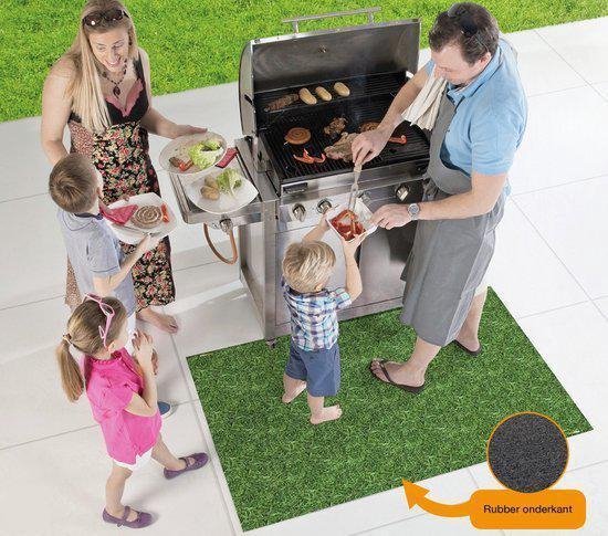 EazyLife Afdekzeil Barbecue vloermat - BBQ grondmat 90x160cm, grasmotief |  bol.com