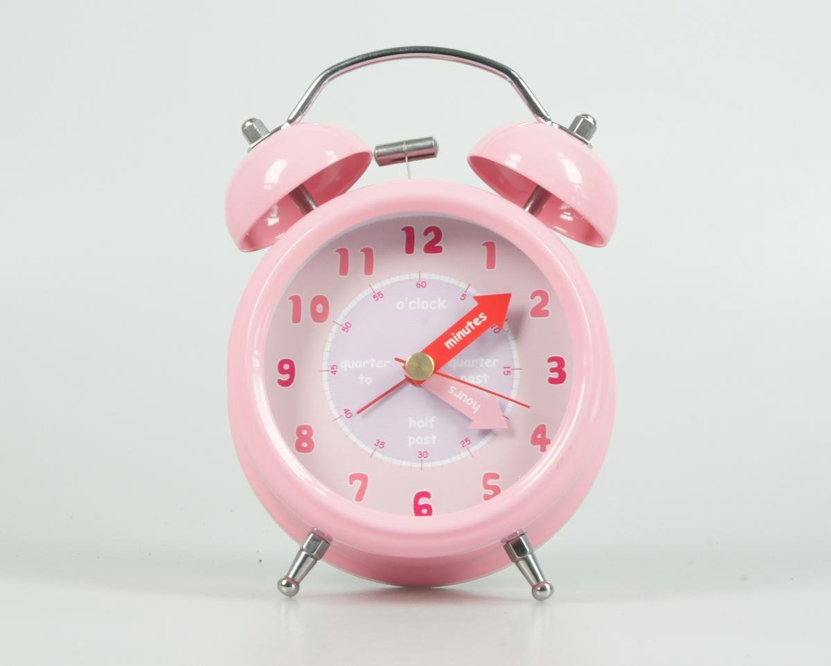 Ophef spanning Individualiteit Metalen retro wekker – Alarm Clock - Roze kleur - Tijd weergave – Engelse  taal -... | bol.com