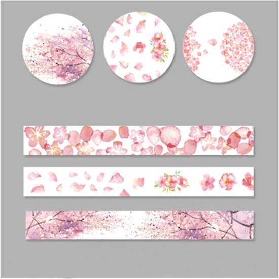 Uitgraving Knuppel Patch Set van 3 Verschillende Japanse Washi Tapes Roze Bloemen | Pink Flowers |  bol.com